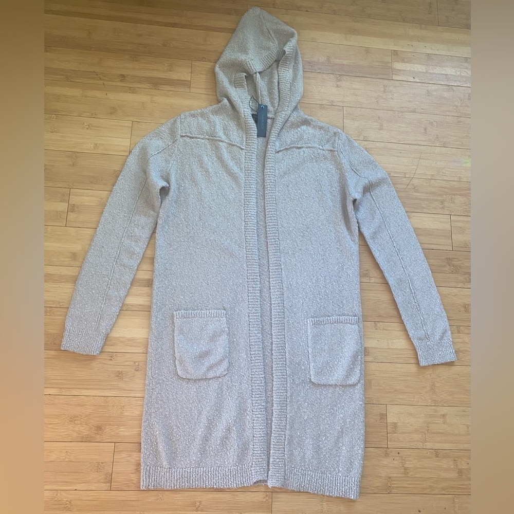 NWT BOBIBLACK HOODIE LONG OPEN CARDIGAN WITH POCKETS SIZE XL IN TAN